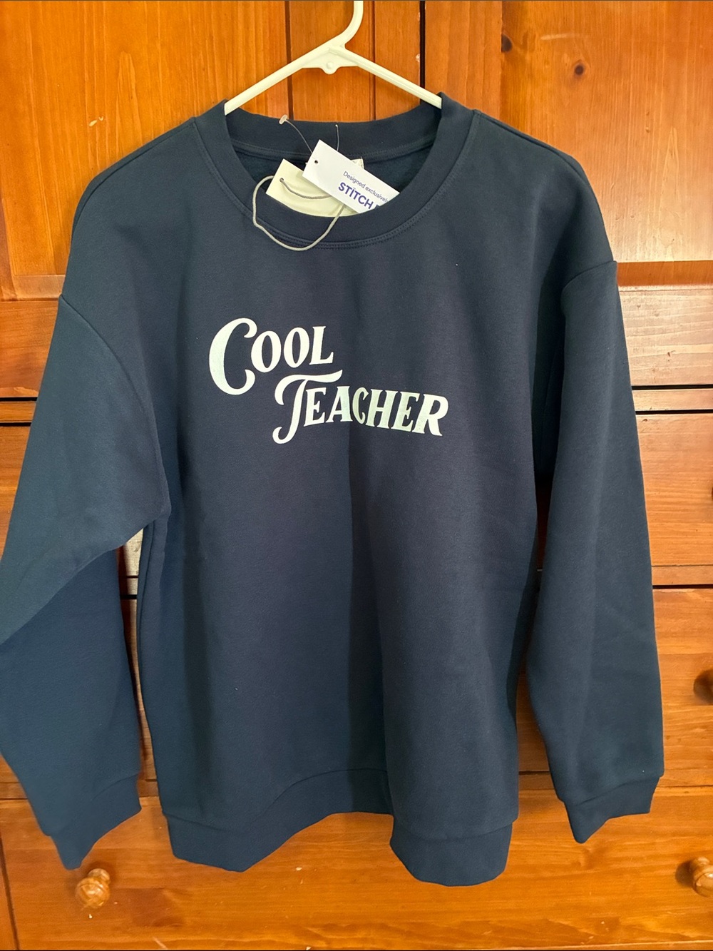 Stitch Fix Crew 'Cool Teacher' Navy Sweatshirt
